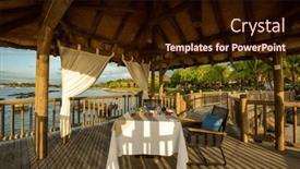  Presentation with romantic - Presentation theme having sunset-landscapes-of-mauritius-over background and a wine colored foreground