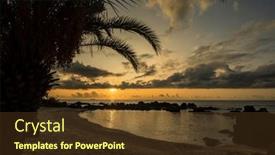  Presentation with romantic - Presentation design enhanced with sunset-landscapes-of-mauritius-over background and a tawny brown colored foreground