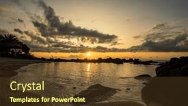  Presentation with romantic - Presentation consisting of sunset-landscapes-of-mauritius-over background and a tawny brown colored foreground