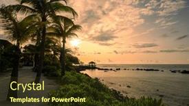  Presentation with romantic - PPT layouts having sunset-landscapes-of-mauritius-over background and a tawny brown colored foreground