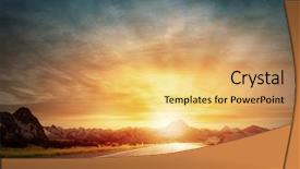  Presentation with road light - Colorful presentation design enhanced with sunset light above asphalt road backdrop and a yellow colored foreground