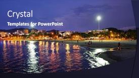  Presentation with colombia - Colorful presentation design enhanced with sunset-light-in-santa-marta backdrop and a ocean colored foreground