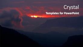  Presentation with europe - Theme with sunset-light-in-the-dolomites background and a dark gray colored foreground