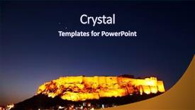  Presentation with jodhpur - Audience pleasing PPT theme consisting of sunset light jodhpur rajasthan india backdrop and a navy blue colored foreground