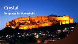  Presentation with india fort - Cool new slides with sunset light jodhpur rajasthan india backdrop and a cobalt blue colored foreground