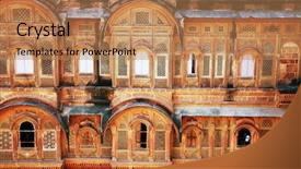  Presentation with india fort - Presentation theme enhanced with sunset light jodhpur rajasthan india background and a coral colored foreground