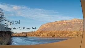  Presentation with rocky mountains - Slide set featuring sunset-light-over-a-frozen background and a light blue colored foreground