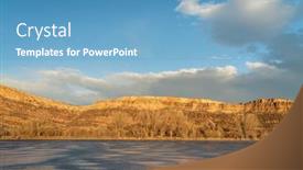  Presentation with rocky mountains - Slides enhanced with sunset-light-over-a-frozen background and a teal colored foreground