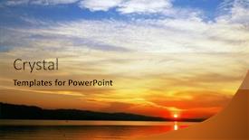  Presentation with switzerland - PPT theme featuring sunset-light-over-sempach-lake background and a yellow colored foreground