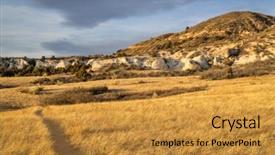  Presentation with driving over a cliff - Audience pleasing PPT layouts consisting of sunset light over soapstone cliffs backdrop and a  colored foreground