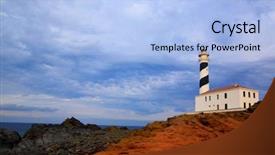  Presentation with lighthouse - Amazing presentation design having sunset lighthouse cape in mahon backdrop and a light blue colored foreground