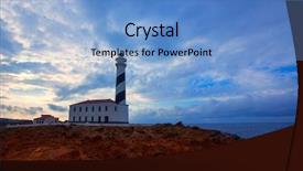  Presentation with christian sunset religious - Amazing PPT theme having sunset lighthouse cape in mahon backdrop and a  colored foreground