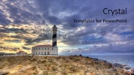  Presentation with lighthouse - Amazing slide deck having sunset lighthouse cape in mahon backdrop and a ocean colored foreground