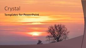  Presentation with sunset - Audience pleasing presentation theme consisting of sunset-near-castle-of-boldogko backdrop and a yellow colored foreground