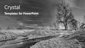  Presentation with winter river - Amazing presentation theme having sunset near winter river photographed in the forest in russia in the 60 km from moscow backdrop and a dark gray colored foreground