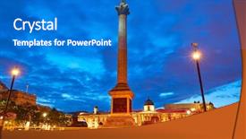  Presentation with london eye fireworks - Colorful PPT layouts enhanced with sunset nelson column in england backdrop and a teal colored foreground