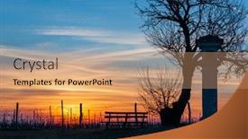  Presentation with czech republic - PPT theme with sunset-of-palava-hill-south background and a coral colored foreground