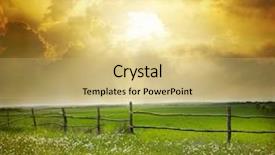  Presentation with summer wheat field blue - Slide deck featuring nature landscape - sunset on field at summer background and a yellow colored foreground