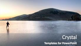  Presentation with lake ice - Presentation having sunset on frozen lake background and a gray colored foreground