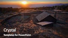  Presentation with refuge - Presentation design with refugge - sunset on galvarina refuge background and a tawny brown colored foreground