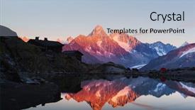  Presentation with nature cabin - Presentation consisting of sunset on lac blanc lake background and a light blue colored foreground