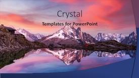  Presentation with lac - Cool new slide deck with sunset-on-lake-lac-blanc backdrop and a coral colored foreground