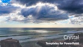  Presentation with sunset beach - Slides with sunset-on-murivay-beach-magnificent background and a gray colored foreground