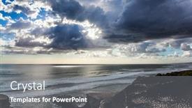  Presentation with sunset beach - Amazing theme having sunset-on-murivay-beach backdrop and a gray colored foreground