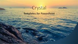  Presentation with rocky - Beautiful PPT layouts featuring sunset-on-rocky-sea-shores backdrop and a yellow colored foreground