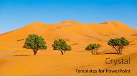  Presentation with sahara - Presentation theme with sunset-on-sand-dune background and a gold colored foreground