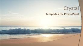  Presentation with island sunset - Presentation theme featuring sunset-on-seychelles-beach-mahe background and a cream colored foreground