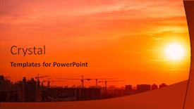  Presentation with under construction - Beautiful slide set featuring sunset-on-the-background backdrop and a gray colored foreground