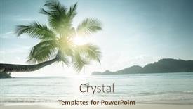  Presentation with island sunset - Cool new presentation theme with sunset-on-the-beach-mahe backdrop and a lemonade colored foreground