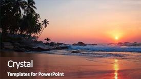  Presentation with goa beach - Presentation theme consisting of sunset on the beach background and a tawny brown colored foreground