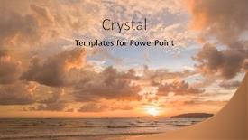  Presentation with krabi - Slides having sunset-on-the-beach background and a coral colored foreground