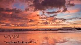  Presentation with krabi - Theme consisting of sunset on the beach of ao nang in krabi thailand background and a red colored foreground