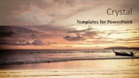  Presentation with krabi - Audience pleasing presentation design consisting of sunset on the beach of ao nang in krabi thailand backdrop and a coral colored foreground