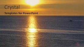  Presentation with region - Slide deck having sunset-on-the-coast background and a  colored foreground