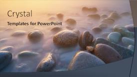  Presentation with sea shore - Presentation consisting of sunset-on-the-sea-stones background and a lemonade colored foreground