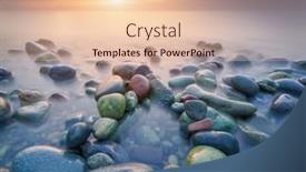  Presentation with sea shore - Presentation theme with sunset-on-the-sea-stones background and a lemonade colored foreground