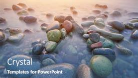  Presentation with sea shore - Presentation theme enhanced with sunset-on-the-sea-stones background and a ocean colored foreground