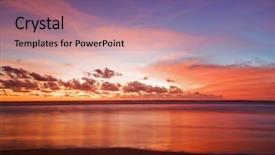  Presentation with tropical beach sunset - Colorful slides enhanced with sunset on the tropical beach backdrop and a coral colored foreground