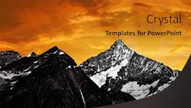  Presentation with alps - Colorful presentation theme enhanced with sunset-on-the-weisshorn-swiss backdrop and a gold colored foreground