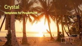  Presentation with boracay beach - Presentation enhanced with sunset on white beach boracay background and a tawny brown colored foreground