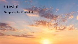  Presentation with gentle - PPT theme having sunset or sunrise time background and a seafoam green colored foreground