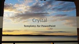  Presentation with sunset - Colorful presentation design enhanced with sunset-over-a-lake backdrop and a soft green colored foreground