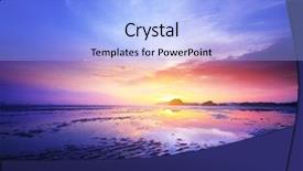  Presentation with tide - Cool new slides with sunset over a sea during tide andaman sea backdrop and a light blue colored foreground