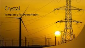  Presentation with china - Colorful presentation enhanced with sunset over a windfarm sinkiang backdrop and a gold colored foreground