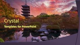  Presentation with ancient japan - Amazing slide deck having sunset-over-ancient-pagoda-toji backdrop and a tawny brown colored foreground