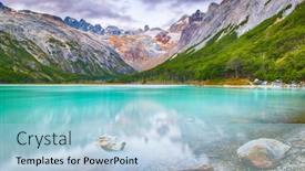  Presentation with reflecting - Presentation having sunset-over-andes-mountains-reflecting background and a light blue colored foreground